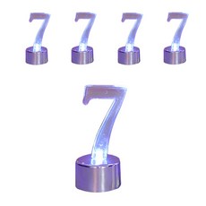 WOW PARTY KOREA LED 數字蠟燭 7, 銀色, 5個
