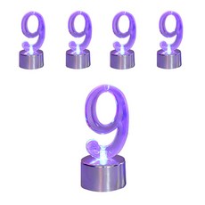 WOW PARTY KOREA LED 數字秒數 9, 銀, 5個