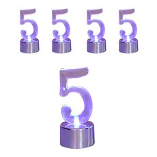 WOW PARTY KOREA LED 數字蠟燭 5, 銀色, 5個