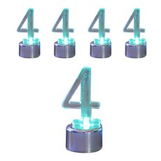 WOW PARTY KOREA LED 數字蠟燭 4, 銀色, 5個