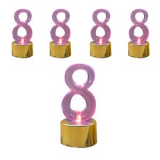 WOW PARTY KOREA LED 數字蠟燭 8, 金色, 5個