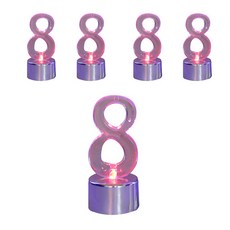 WOW PARTY KOREA LED 數字蠟燭 8, 銀色, 5個