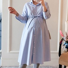 aryko 孕婦長版襯衫連身裙