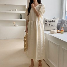 BONBONSTORY 素色壓紋孕婦連身裙