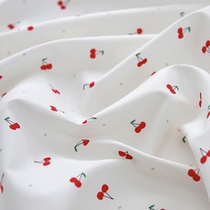 COTTONVILL 水果派對 櫻桃可樂 20支棉布料, 象牙白, 1個