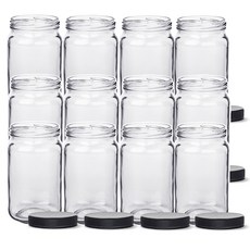 塑膠黑蓋果醬瓶 方形 SK400S, 12個, 450ml