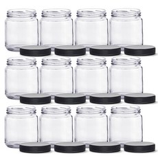 塑膠黑蓋果醬瓶 矮款 FW550G, 560ml, 12個