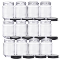 塑膠黑蓋果醬瓶 直筒型 SG200, 160ml, 12個