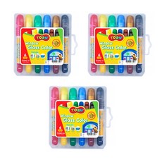 TORU 玻璃顏色套裝 6, 紅、黃、綠、藍、棕、黑, 3套