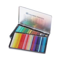 munhwa 專業錫盒水性色鉛筆, 60 種顏色