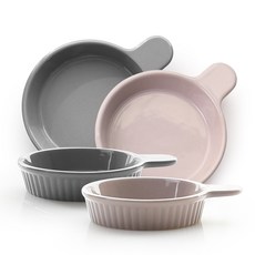 PRELUDE 奶油感便利圓盤, 4個, 單品, 煙燻粉 + 灰色