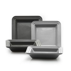 PRELUDE 奶油風正方形盤, 灰色 + 炭灰色, 單品, 4個