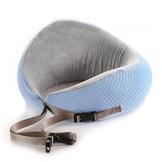 mimi cats 縫記憶泡沫頸枕頭, 藍色