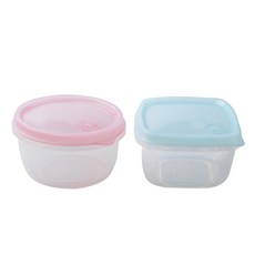 benian 矽膠保鮮盒 圓形+方形, 混色, 1組