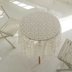 Bydeco Livn 蕾絲圓形桌巾, 白色, 6人(150 x 150cm)