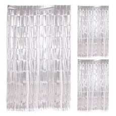 파티해 수술 은박 커튼 3p, 샤틴플래티늄, 1세트