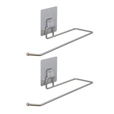 J-LIFE 黏貼式廚房紙巾架, 銀色, 2個