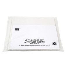 簡約黑膠唱片防靜電內袋 白色 30.48cm 25入, 單品