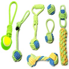 NYANGGEULDAENGGEUL 寵物潔牙玩具 A10A41 8入, 淺綠, 1套