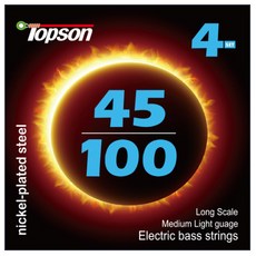 탑선 일렉트릭 베이스 스트링 Nickel Plated Steel Long Scale, Medium Light Gauge 045 .065 .080 .100, 1개