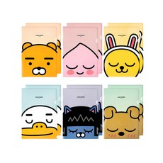 카카오프렌즈 L자 홀더 파일 6종 x 2p 세트, 혼합색상, 1세트