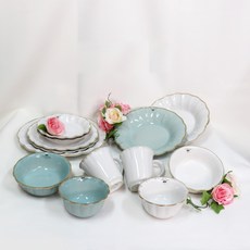 코스타노바 올리바 2인조 13P 세트, 화이트 + 아쿠아, 1세트