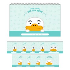 카카오프렌즈 스케치북 튜브 10p, 345 x 245 mm, 20매