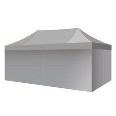 홍캐노피 스틸 민자벽면 캐노피 천막 2 x 4 m, 회색, 1개