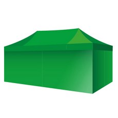 홍캐노피 스틸 민자벽면 캐노피 천막 2 x 4 m, 녹색, 1개