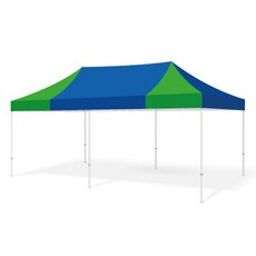 홍캐노피 스틸 캐노피 천막 2 x 4 m, 파랑 중앙 + 녹색, 1개