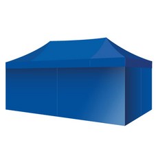 홍캐노피 스틸 민자벽면 캐노피 천막 2 x 4 m, 파랑, 1개