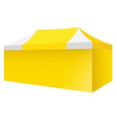 홍캐노피 스틸 민자벽면 캐노피 천막 2 x 4 m, 노랑 중앙 + 백색, 1개
