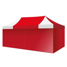 홍캐노피 스틸 민자벽면 캐노피 천막 2 x 4 m, 빨강 중앙 + 백색, 1개