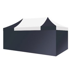 홍캐노피 스틸 민자벽면 캐노피 천막 2 x 4 m, 백색 중앙 + 네이비, 1개