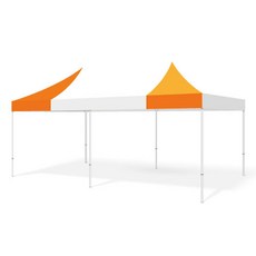 홍캐노피 스틸 프리미엄 캐노피 천막 기본 2.5 x 5 m, 백색 + 주황, 1개