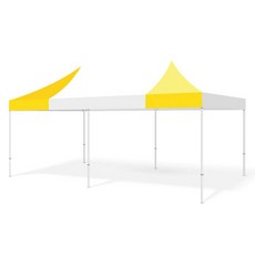 홍캐노피 스테인레스 접이식 행사용 캐노피 천막 2.5 x 5 m, 백색 + 노랑, 1개