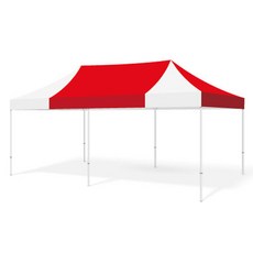 홍캐노피 스테인레스 접이식 행사용 캐노피 천막 2.5 x 5 m, 빨강 + 백색, 1개