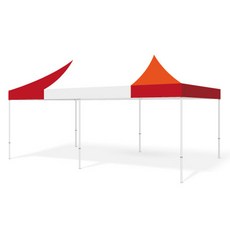 홍캐노피 스테인레스 캐노피천막 3 x 6 m, 백색 중앙 + 빨강, 1개