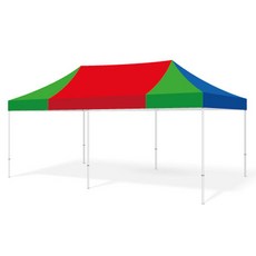 홍캐노피 스테인레스 캐노피천막 3 x 6 m, 빨강 중앙 + 파랑 + 녹색, 1개