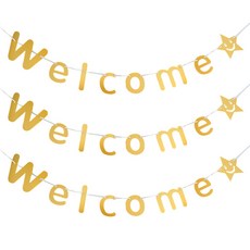 LivingDA 派對專用文字造型掛旗 3入, 金子