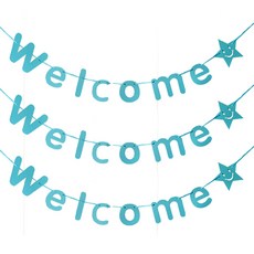 LivingDA 派對專用文字造型掛旗 3入, 藍色