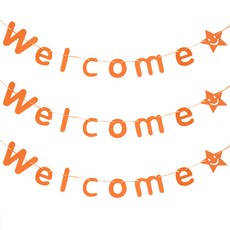 LivingDA 派對專用文字造型掛旗 3入, 橘子