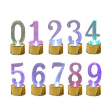 WOW PARTY KOREA LED 數字蠟燭 派對小物 10款, 金色, 1套