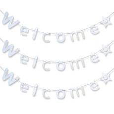 리빙다 파티용 웰컴 가랜드 3p, 실버, 1세트