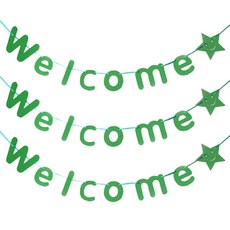 LivingDA 派對專用文字造型掛旗 3入, 綠色