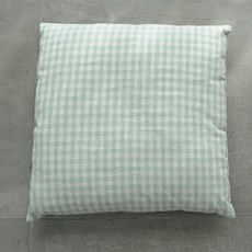 格紋方形靠墊套, 薄荷
