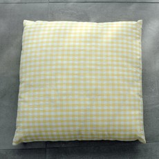 格紋方形靠墊套, 黃色的