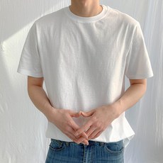 제이에이치스타일 남여공용 통기성 베이직 라운드 반팔 티셔츠 TOMROK134