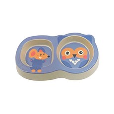 TCR 동물패턴 반려동물 밥그릇, 블루, 1개