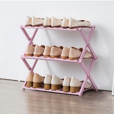 You&Me多功能折疊式竹製鞋架 3層 SNJ002, 沖淡紫